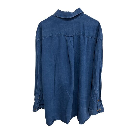 Orvis Long Sleeve Button Front Shirt Blue Sz XXL Business Casual Formal Wear - Picture 2 of 9